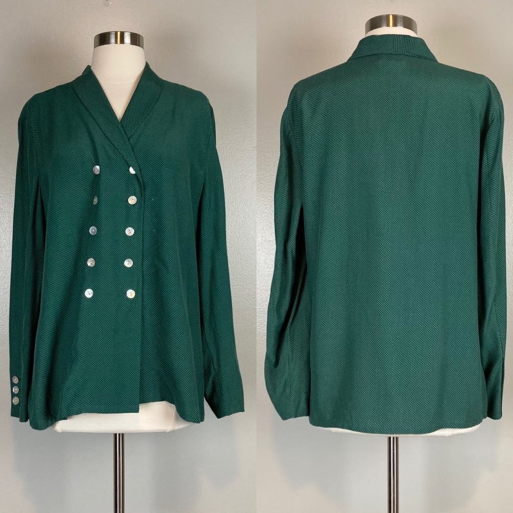 MONDI - SIZE 40 - VINTAGE Green Double Breasted Top